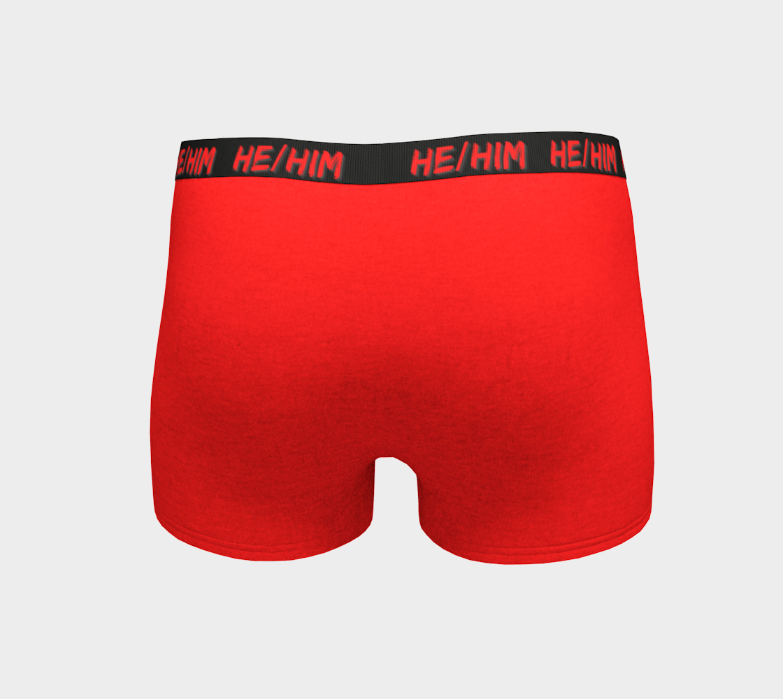 He/Him Pronouns Red Boyshorts