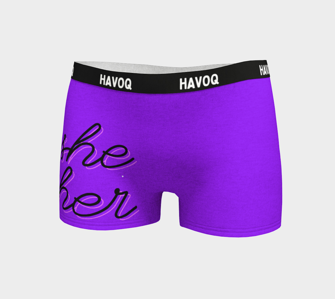 She/Her Pronouns Pretty Purple Boyshorts by Havoq