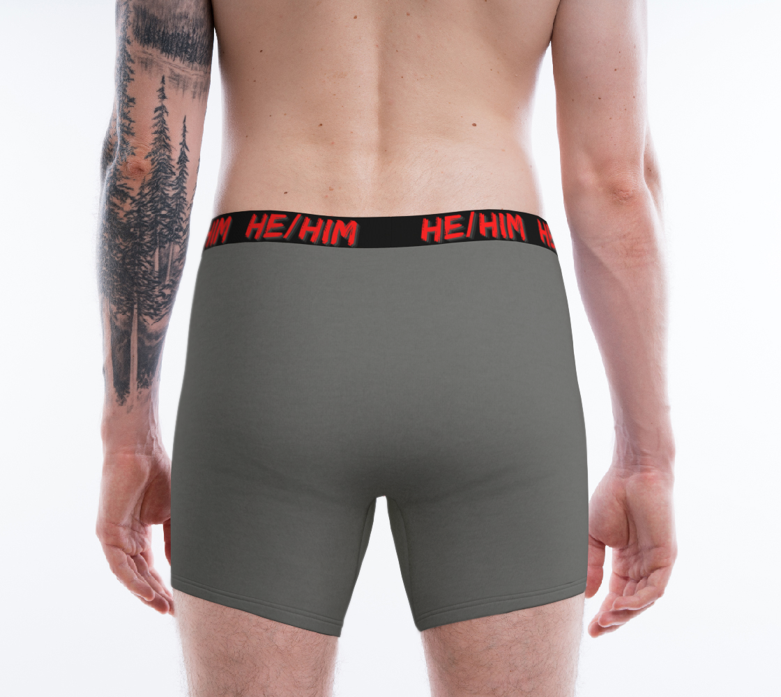 He/Him Pronouns Grey Boxer Briefs