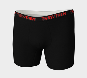 They/Them Pronouns Black Boxer Briefs