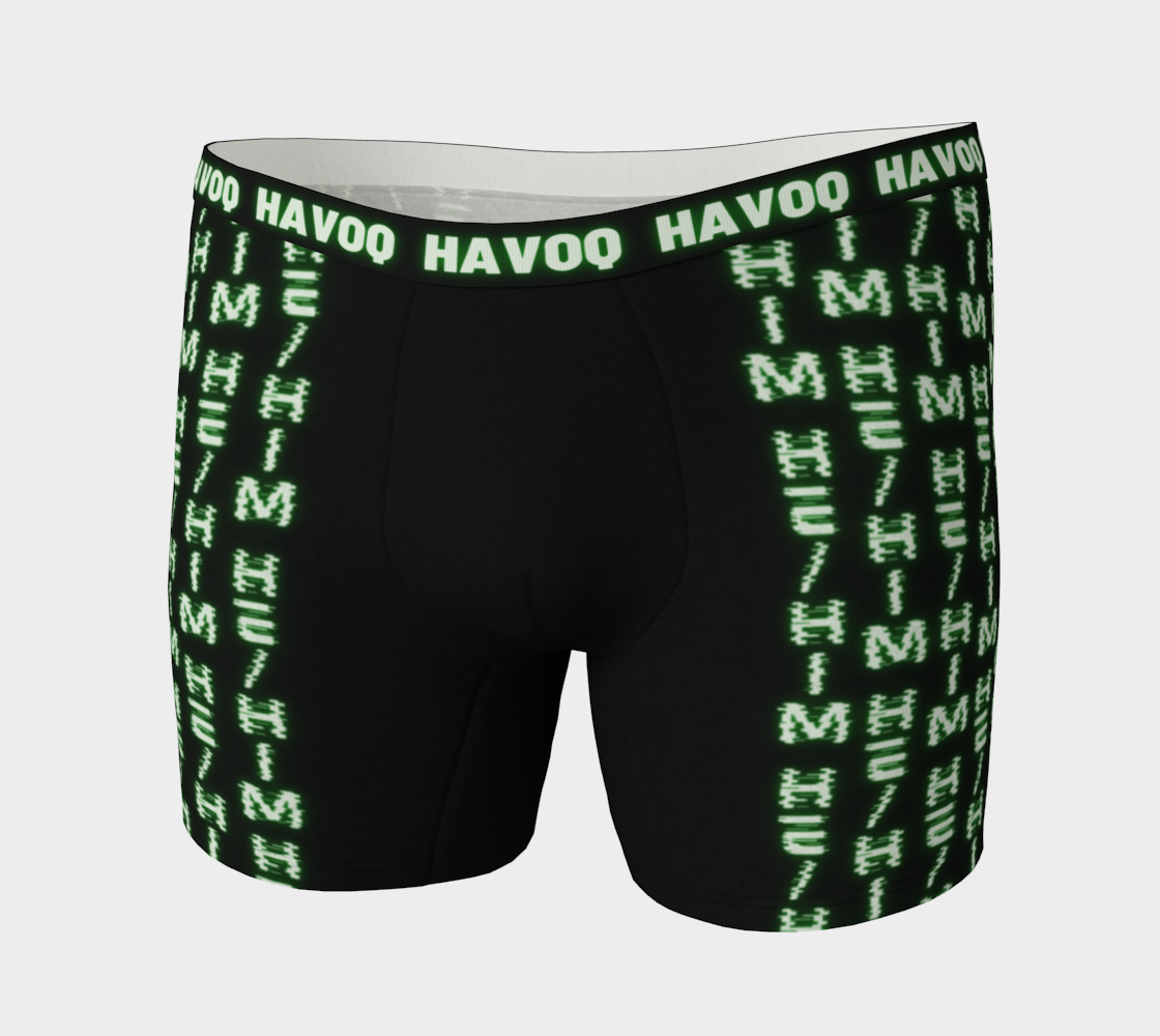 He/Him Nerdy Code Pronouns Neon Green Havoq Boxer Briefs