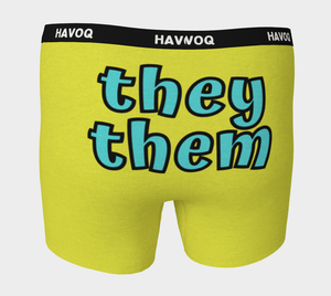 They/Them Pronouns Sassy Yellow Boxer Briefs by Havoq