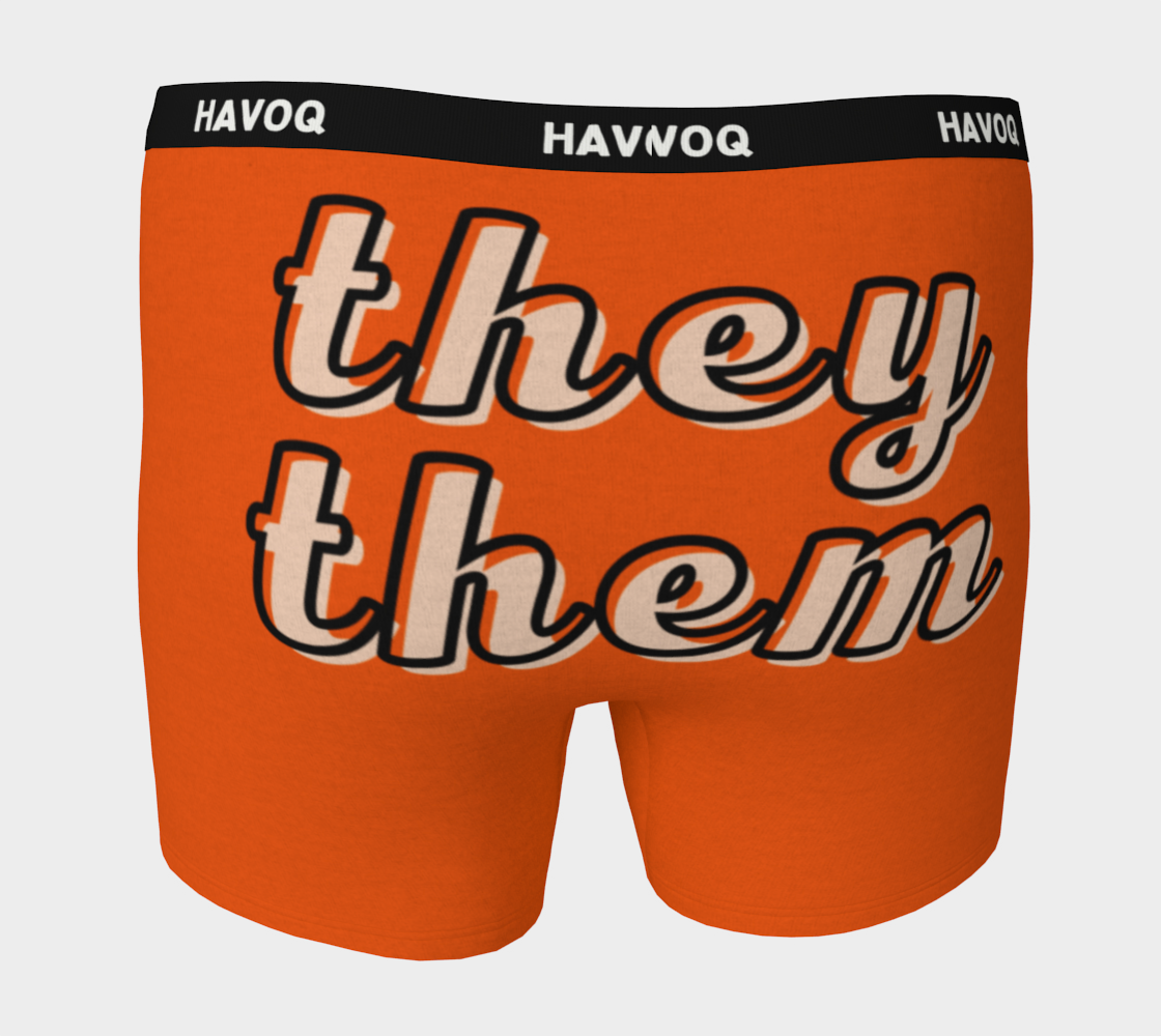 They/Them Pronouns Cute Orange Boxer Briefs by Havoq