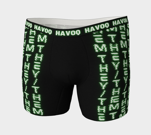 They/Them Nerdy Code Pronouns Neon Green Havoq Boxer Briefs