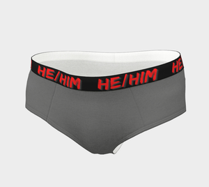 He/Him Pronouns Grey Cheeky Briefs