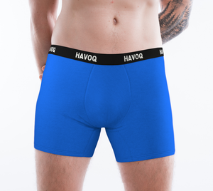 He/Him Pronouns Geometric Blue Boxer Briefs by Havoq