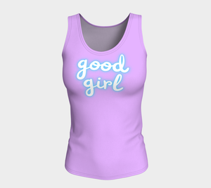 Good Girl Pink Blacklight Reactive Fitted Tank Top