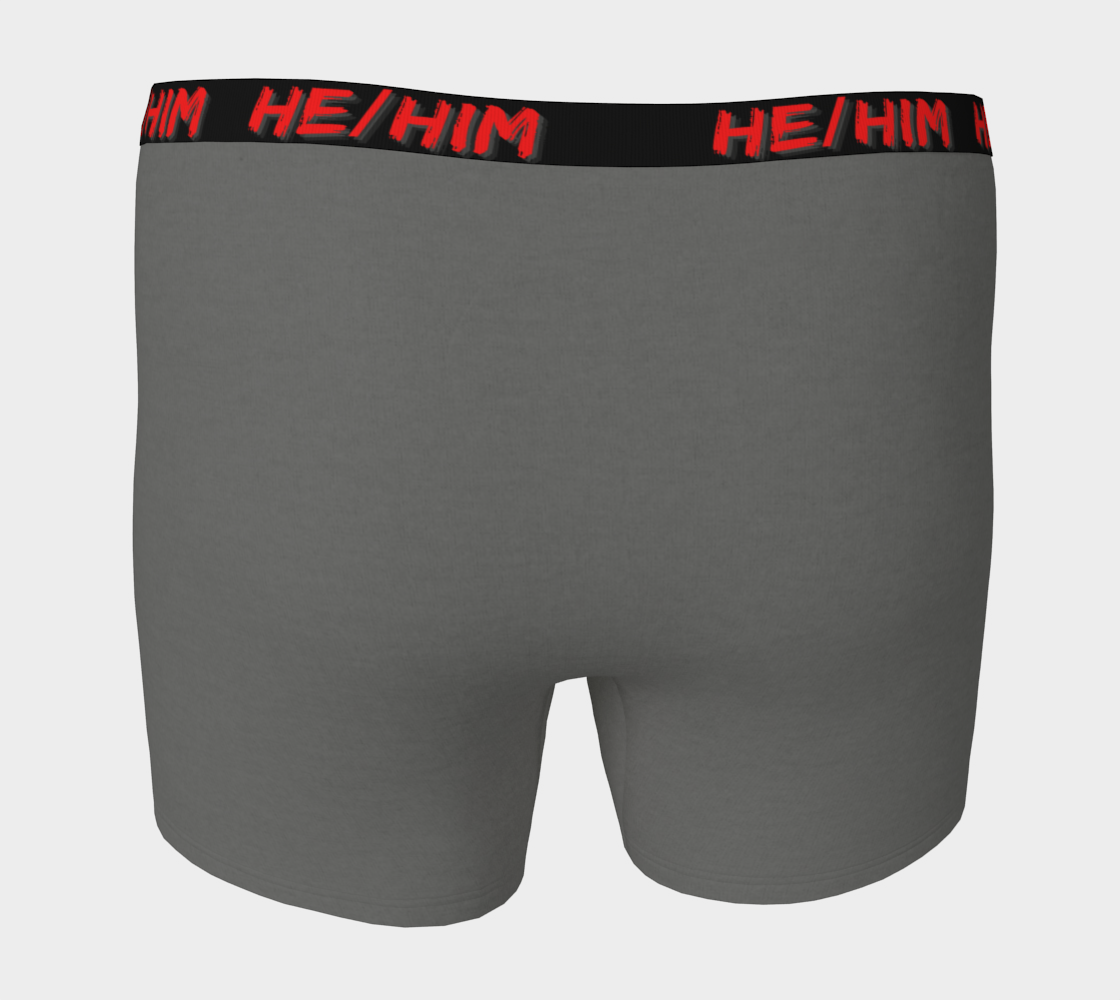 He/Him Pronouns Grey Boxer Briefs