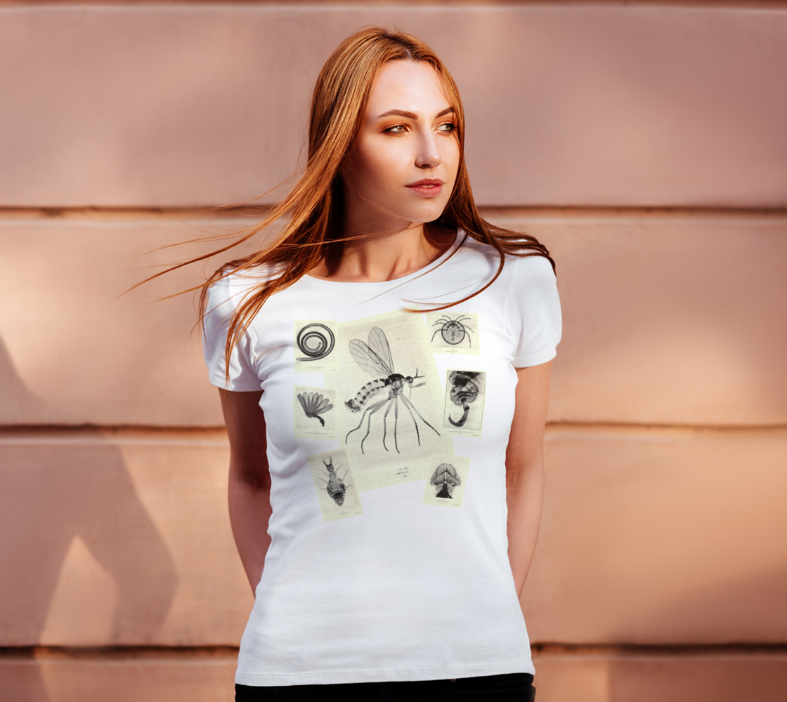 Microscopic Photograph Bugs Collage Tee Shirt (Bella + Canvas)