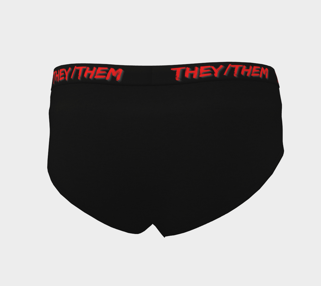 They/Them Pronouns Black Cheeky Briefs