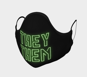 They/Them Pronouns Neon Face Mask