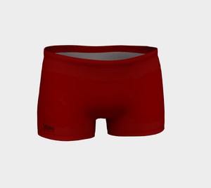 XXX Distressed on Dark Red Shorts