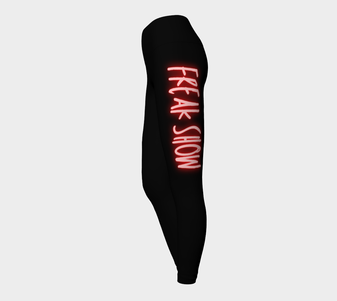 FREAK SHOW Neon Red Blacklight Reactive Yoga Leggings