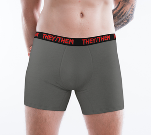 They/Them Pronouns Grey Boxer Briefs