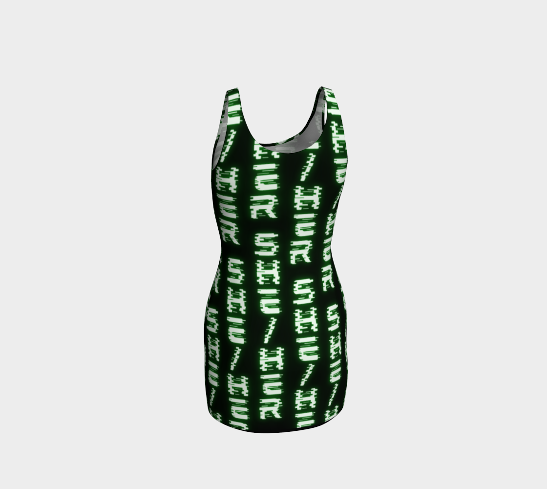 She/Her Nerdy Code Pronouns Neon Green Bodycon Dress