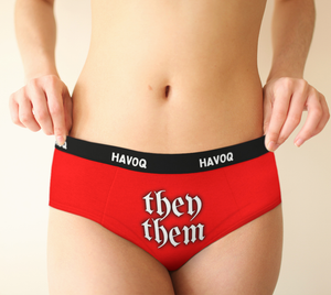 They/Them Pronouns Red Regal Cheeky Briefs by Havoq