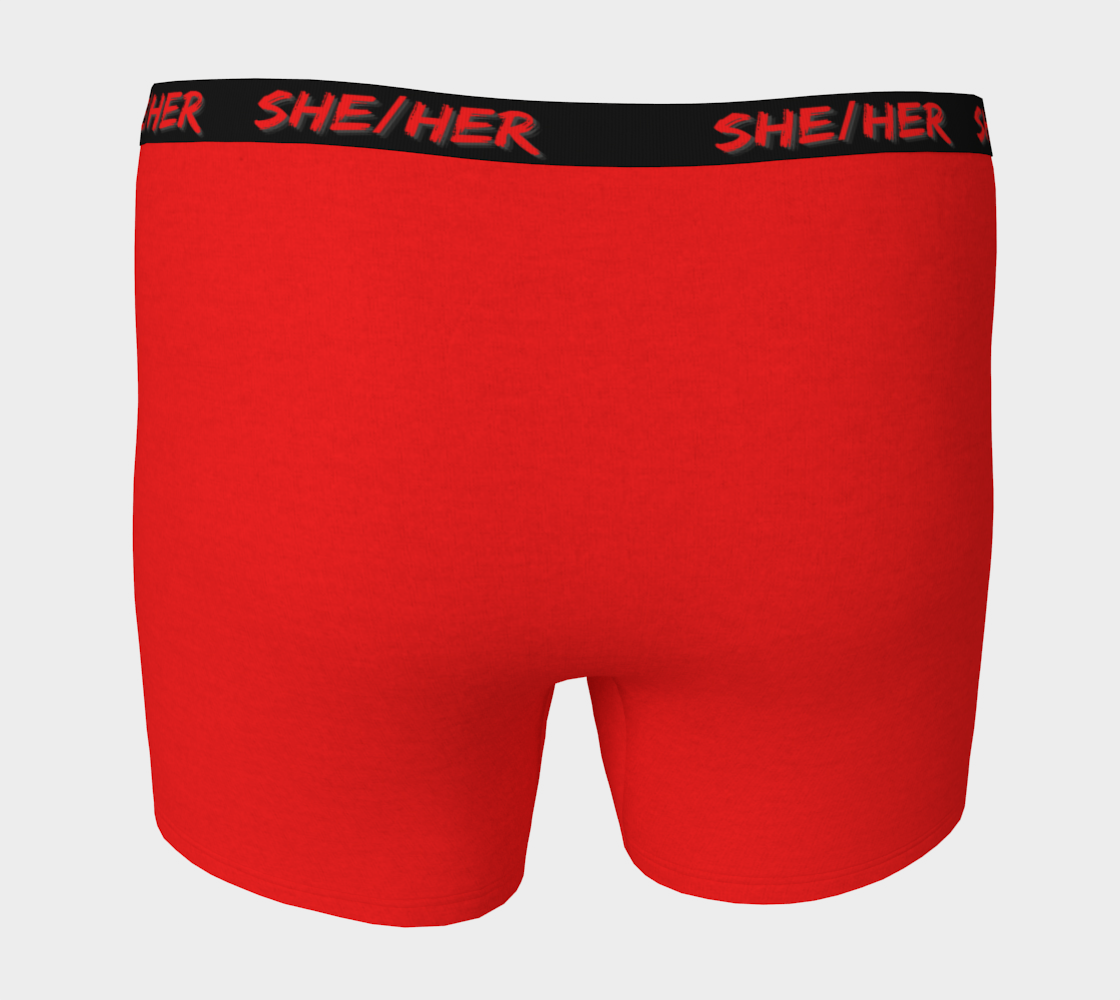 She/Her Pronouns Red Boxer Briefs