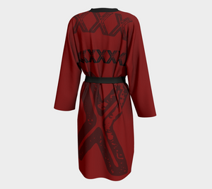 XXX Distressed on Dark Red Peignoir