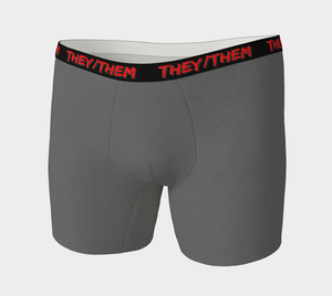 They/Them Pronouns Grey Boxer Briefs