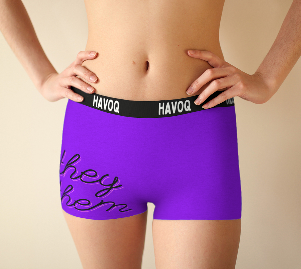 They/Them Pronouns Pretty Purple Boyshorts by Havoq