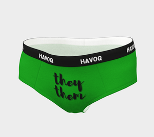 They/Them Pronouns Sweet Green Cheeky Briefs by Havoq