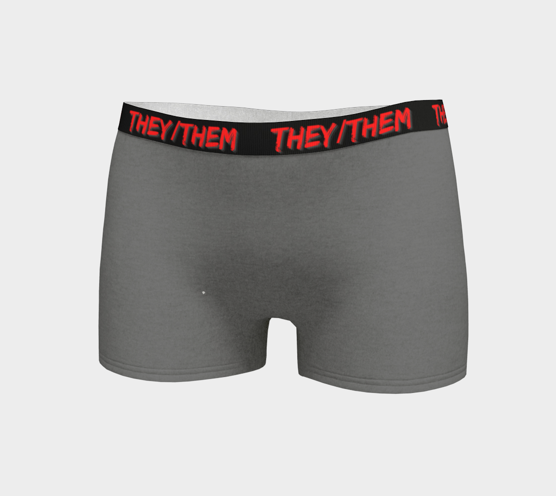 They/Them Pronouns Grey Boyshorts