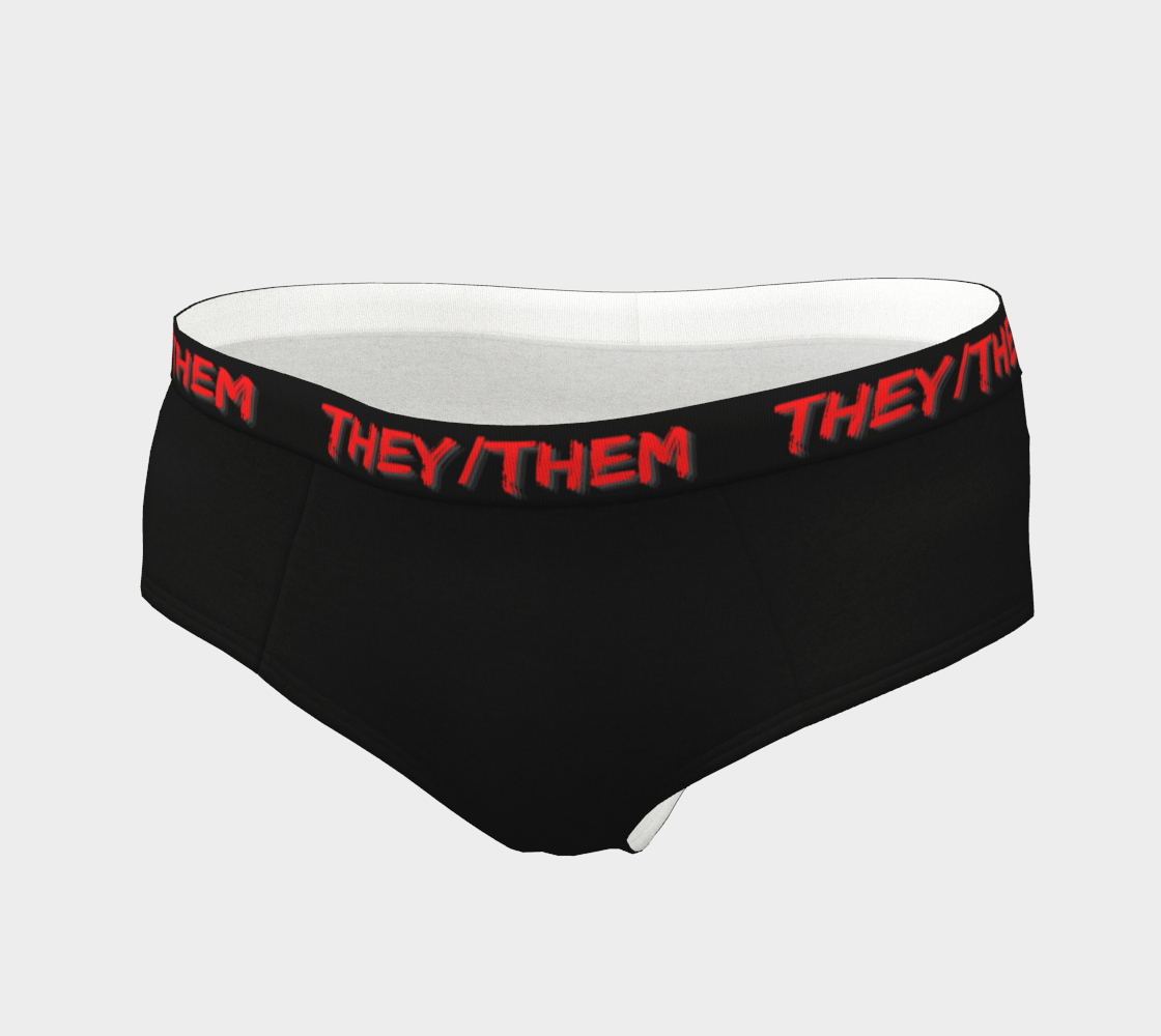 They/Them Pronouns Black Cheeky Briefs