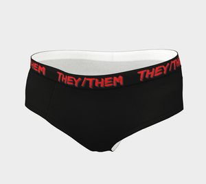 They/Them Pronouns Black Cheeky Briefs