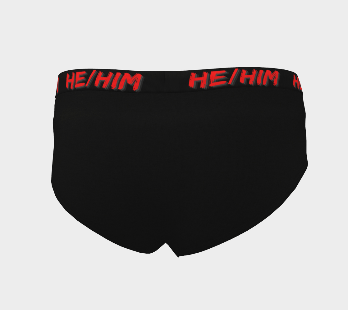 He/Him Pronouns Black Cheeky Briefs