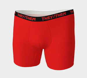 They/Them Pronouns Red Boxer Briefs