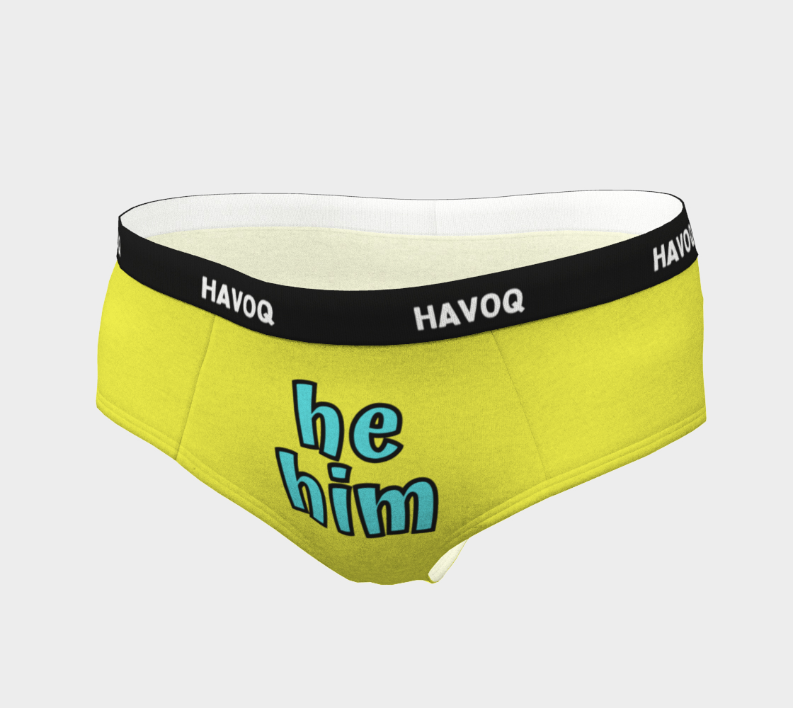 He/Him Pronouns Sassy Yellow Cheeky Briefs by Havoq