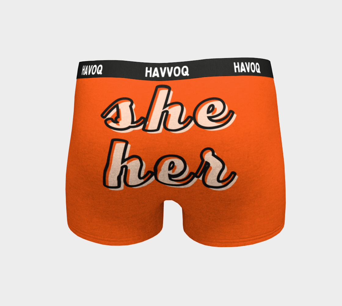 She/Her Pronouns Cute Orange Boyshorts by Havoq