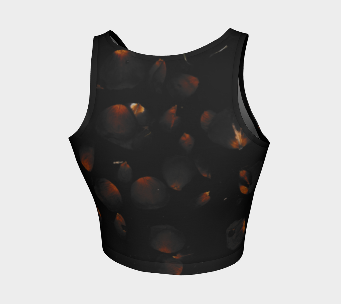 Skull and Rose Petals Athletic Crop Top