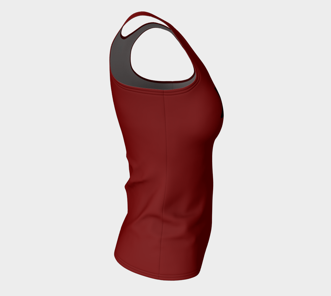 XXX Distressed on Dark Red Fitted Long Tank Top