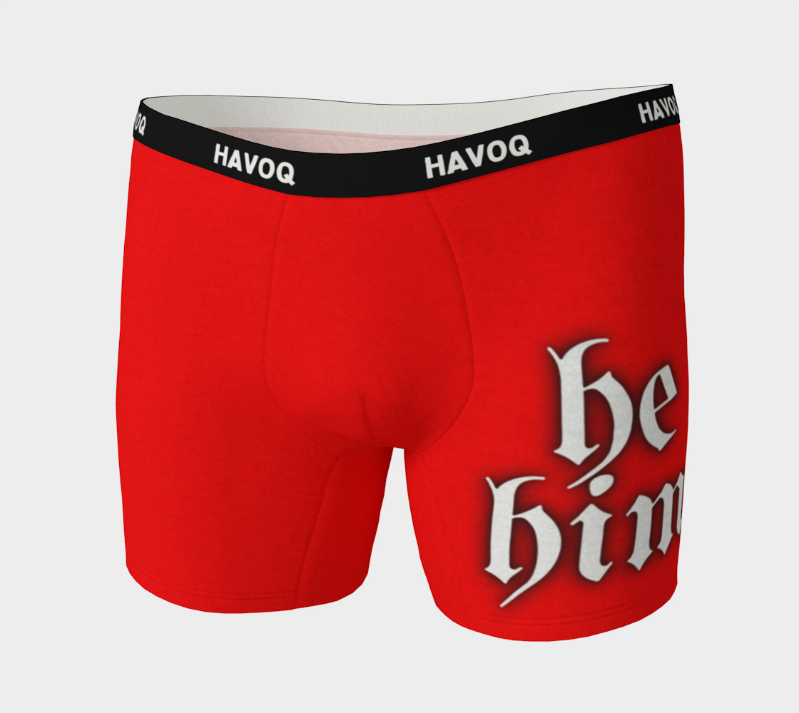 He/Him Pronouns Regal Red Boxer Briefs