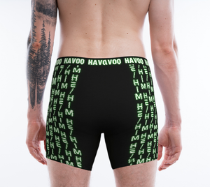 He/Him Nerdy Code Pronouns Neon Green Havoq Boxer Briefs