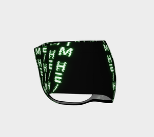 He/Him Nerdy Code Pronouns Neon Green Blacklight Reactive Mini Shorts