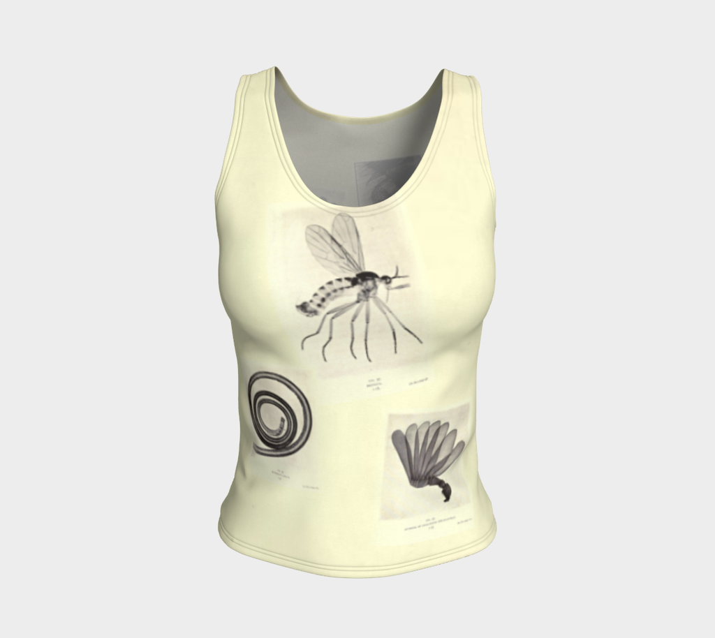 Microscopic Photograph Bugs Collage Fitted Regular Length Tank Top