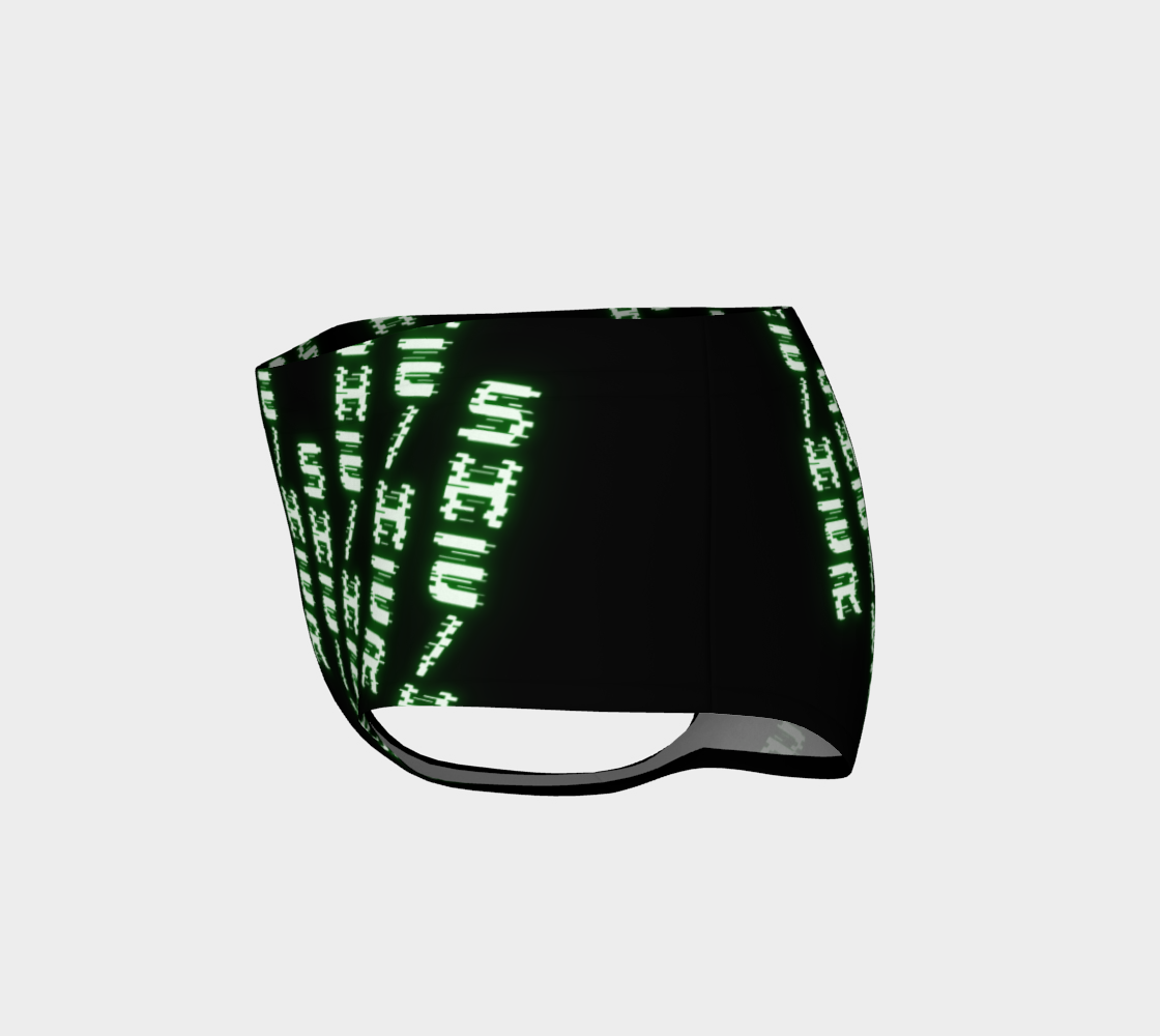 She/Her Nerdy Code Pronouns Neon Green Blacklight Reactive Mini Shorts