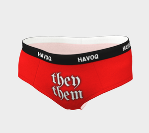 They/Them Pronouns Red Regal Cheeky Briefs by Havoq