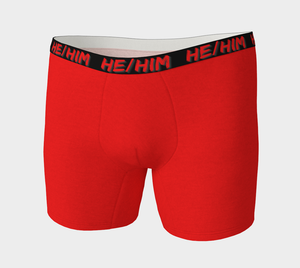 He/Him Pronouns Red Boxer Briefs