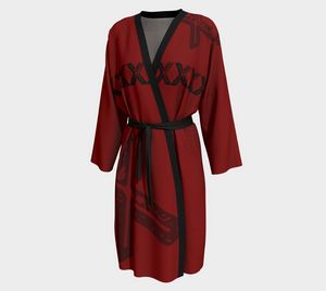 XXX Distressed on Dark Red Peignoir