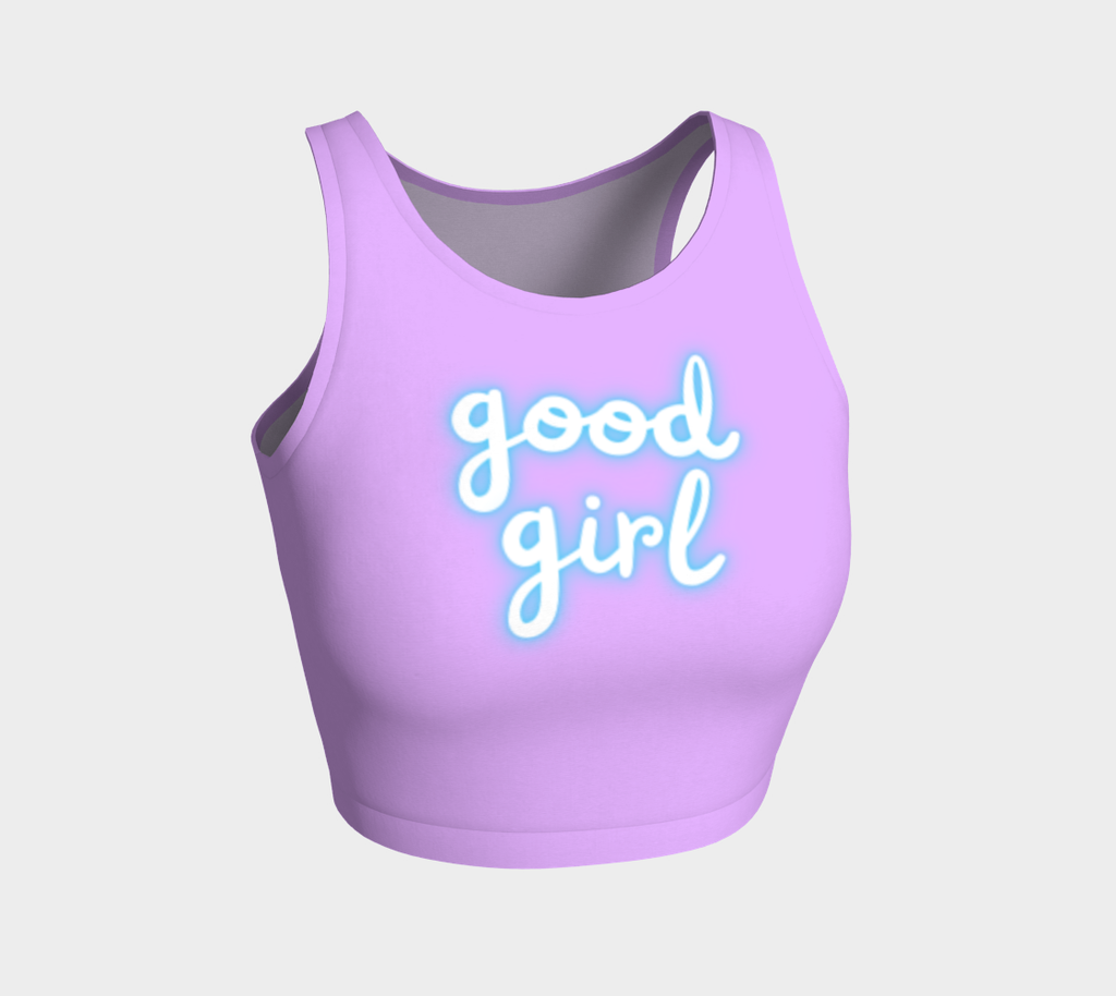 Good Girl Pink Blacklight Reactive Athletic Crop Top