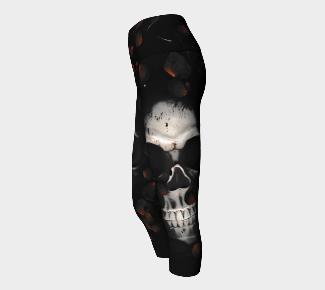 Skull and Rose Petals Yoga and Aerial Dance Capris