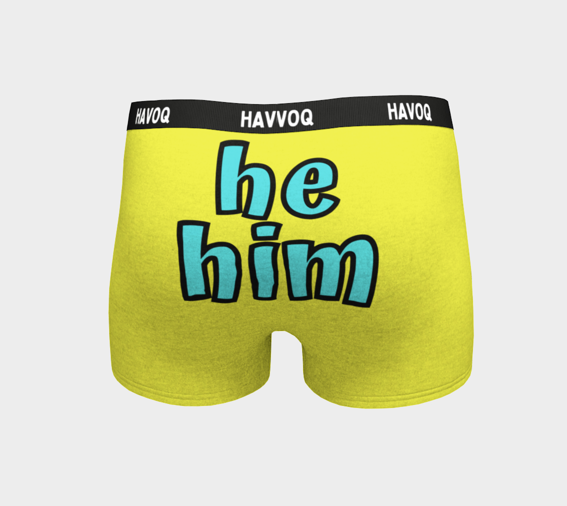 He/Him Pronouns Sassy Yellow Boyshorts by Havoq