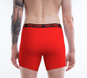 They/Them Pronouns Red Boxer Briefs