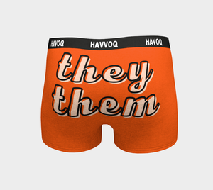 They/Them Pronouns Cute Orange Boyshorts by Havoq