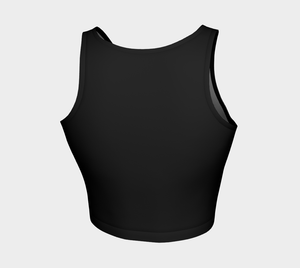 Autism acceptance warning label Athletic Crop Top