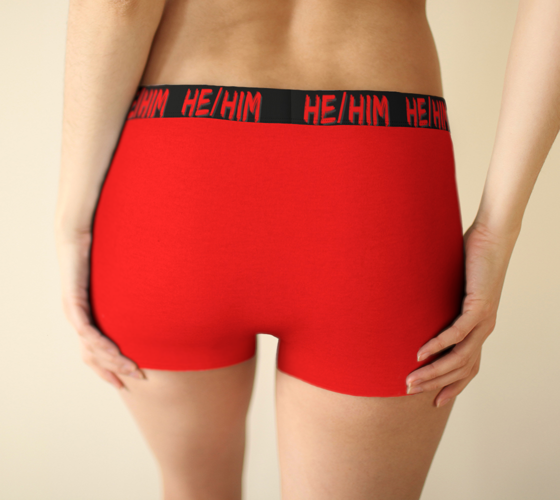 He/Him Pronouns Red Boyshorts