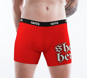 She/Her Pronouns Regal Red Boxer Briefs